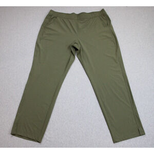 Eddie Bauer Pants Womens XL Green Pull On Stretch Light Weight Elastic Waist